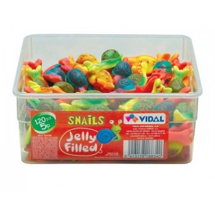 Vidal Jelly Filled Snails Sweets Full Tub 120